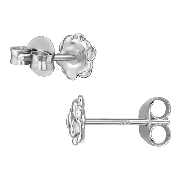 925 Sterling Silver Rose Stud Earrings Flower Lightweight Nature Minimal Gift - Picture 3 of 4